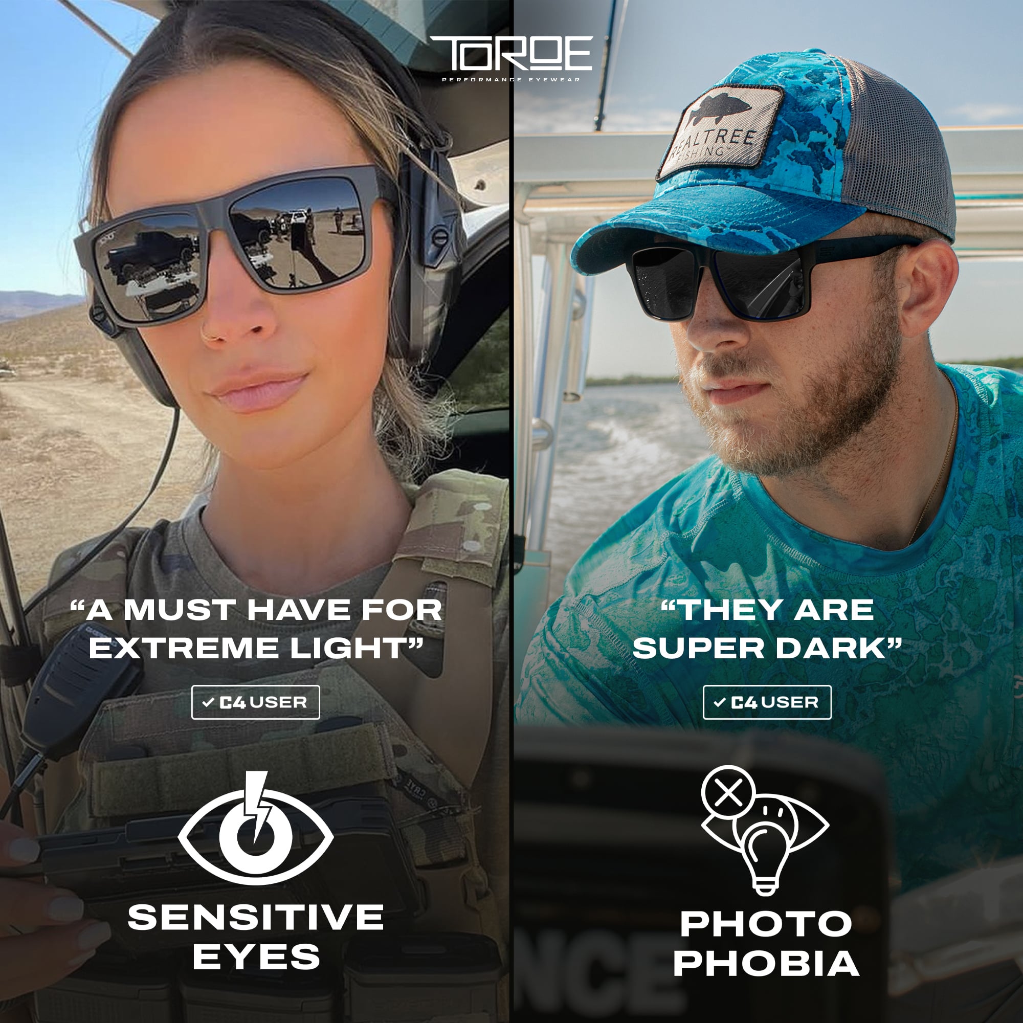 TOROE RANGE Glossy Frame Polarized Sunglasses-6
