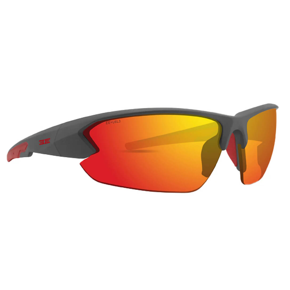 Epoch Eyewear Midway Safety Sunglasses-sku-52089472024736-Gray Frame - Red Mirror Lens-Safety Glasses USA-7