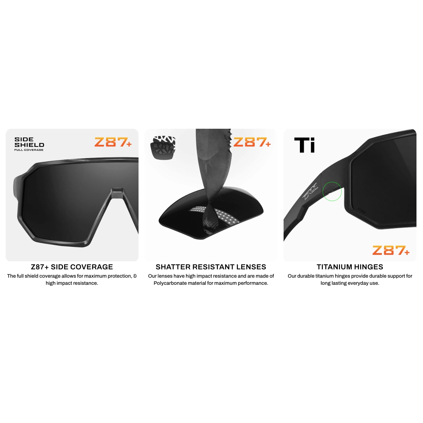 TOROE PISMO ANSI Z87+ Polarized Safety Glasses