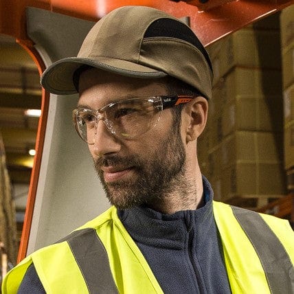 Bolle Ness Plus Safety Glasses with Orange/Gray Temples and Clear Platinum Anti-Fog Lens NESSPPSI Model 1