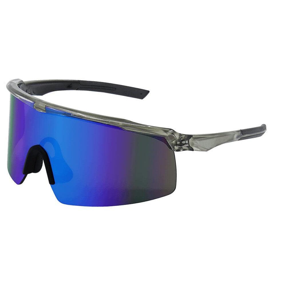 Bullhead Whipray Safety Glasses with Silver Frame and Polarized Blue Mirror Anti-Fog Lens BH3219PFT