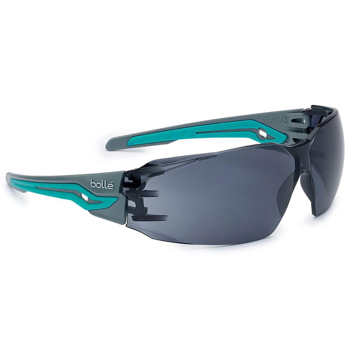 Bolle Silex Plus Small Safety Glasses with Black/Yellow Temples and Smoke Platinum Anti-Fog Lens PSSSILP4262
