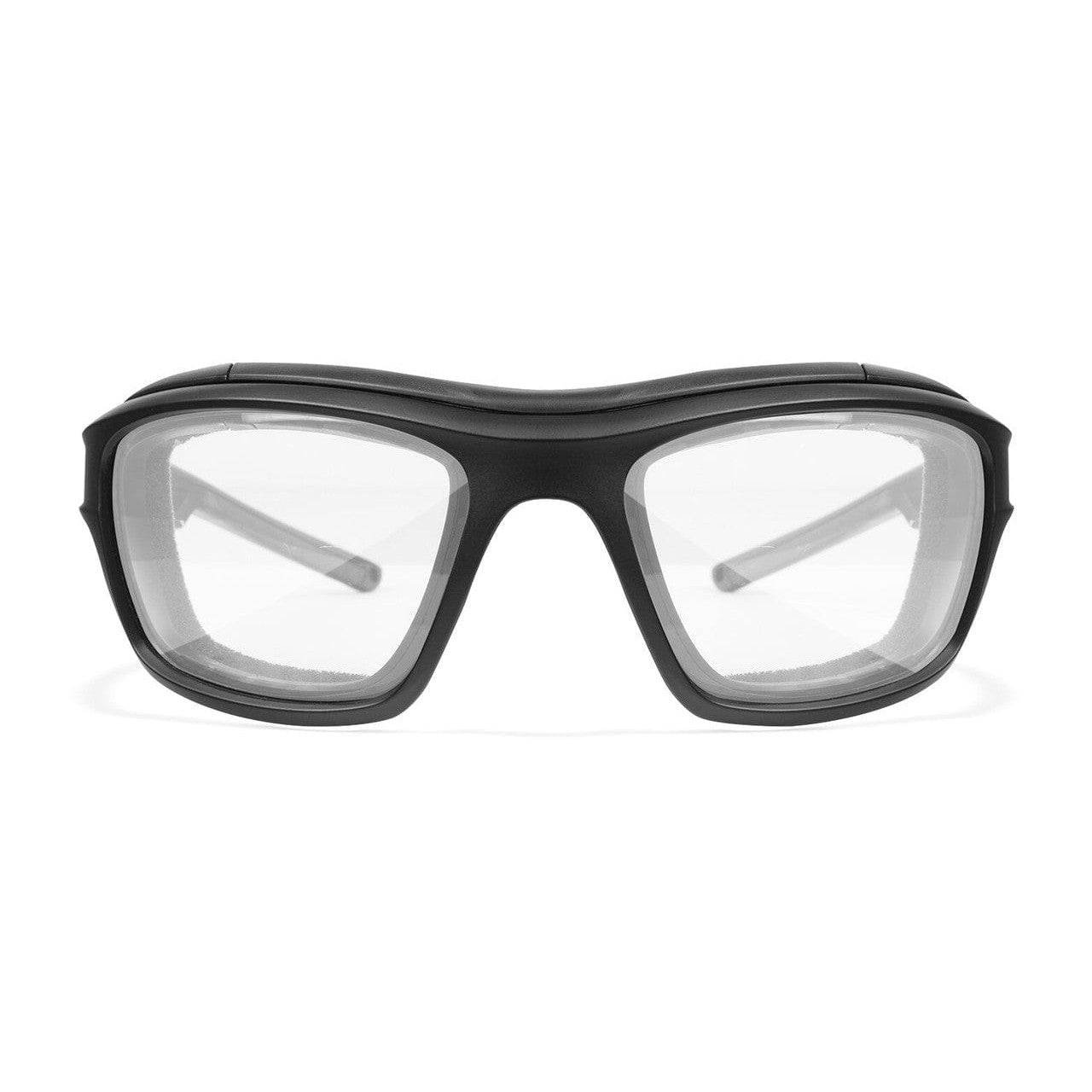 Wiley X Ozone Safety Glasses with Black Foam-Padded Frame and Clear Lens CCOZN03 - Front View