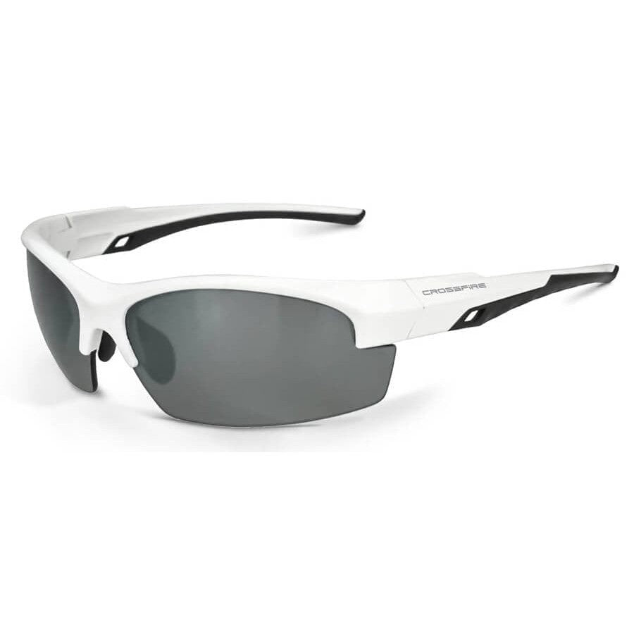 Crossfire Crucible Safety Glasses White Frame Polarized Silver Mirror Lens 40227