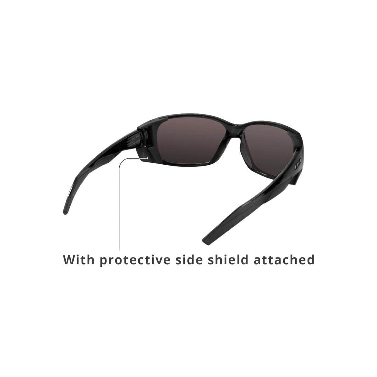 EnChroma Summit Color Blind Safety Glasses with Cx3 Outdoor Sun Lens Cx3-SN-SUM-BK-PL - Back View with Side Shields