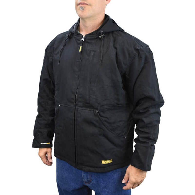 DEWALT DCHJ076ABB  Unisex Heated Heavy Duty Work Coat Without Battery - Man Wearing Front View