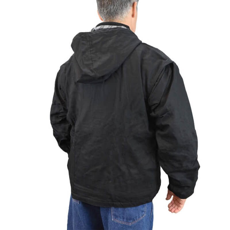 DEWALT DCHJ076ABB  Unisex Heated Heavy Duty Work Coat Without Battery - Man Wearing Back View