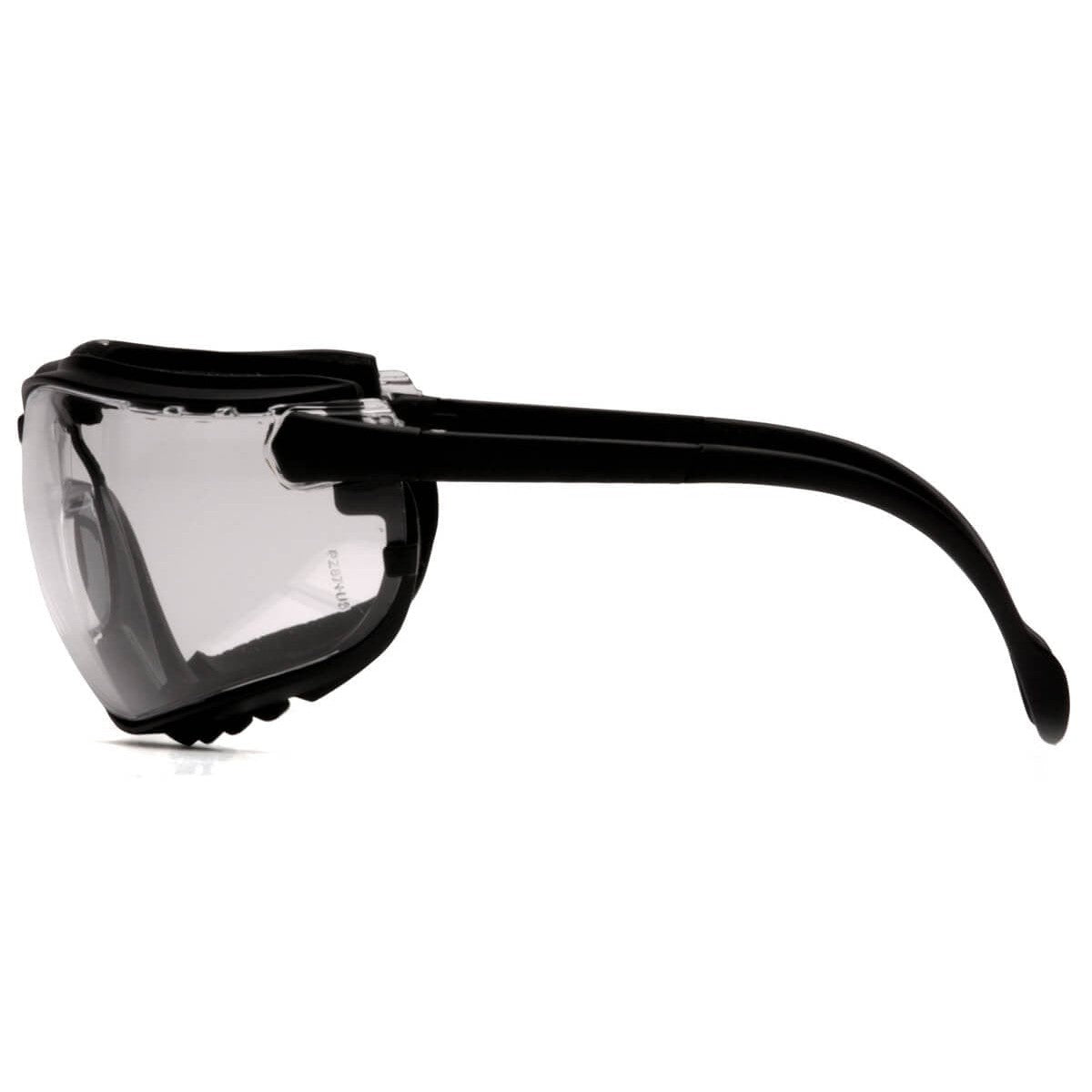 Pyramex V2G Safety Glasses/Goggles with Black Frame and Clear Anti-Fog Lens GB1810ST Side