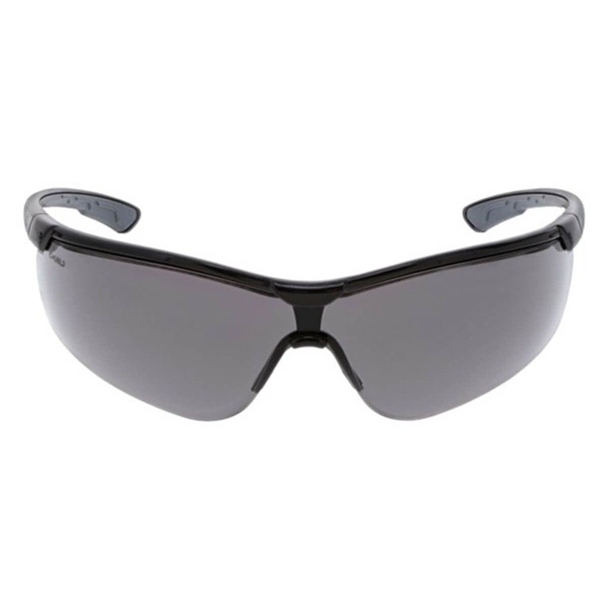 MCR Safety Klondike KD7 Safety Glasses with Black Frame and Gray Lens KD712 - Front View