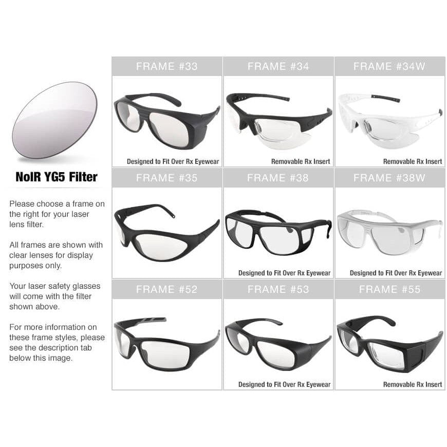 NoIR YG5 Filter for Nd:YAG Lasers where High Visibility is Needed (1040-1065nm)