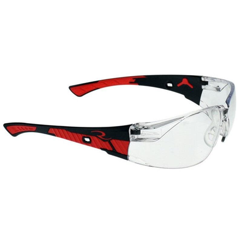 Radians Obliterator Foam-Lined Safety Glasses with Black/Red Frame and Clear IQUITY Anti-Fog Lens