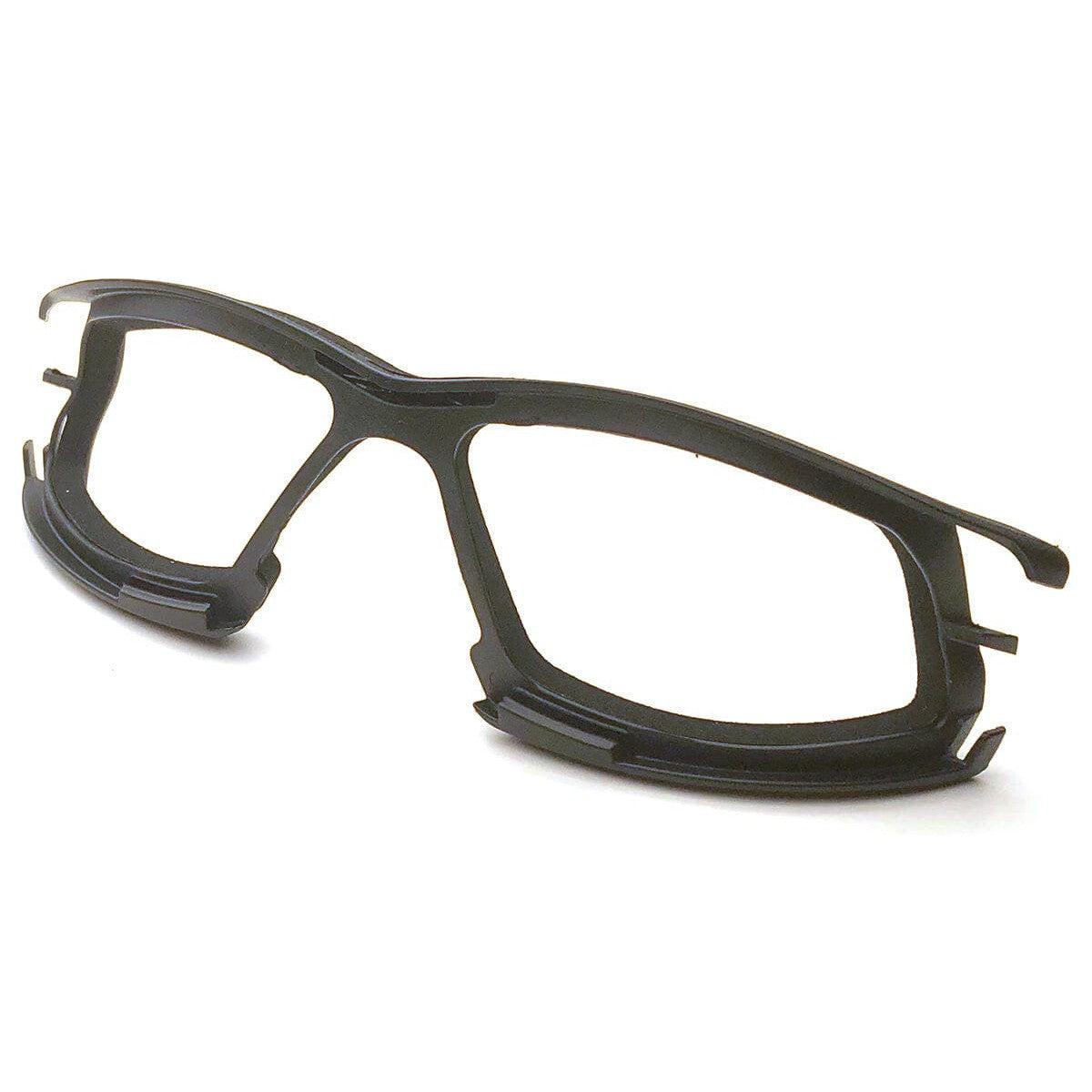 Radians Obliterator Foam-Lined Safety Glasses with Black/Red Frame and Smoke IQUITY Anti-Fog Lens - Foam-Lined Insert