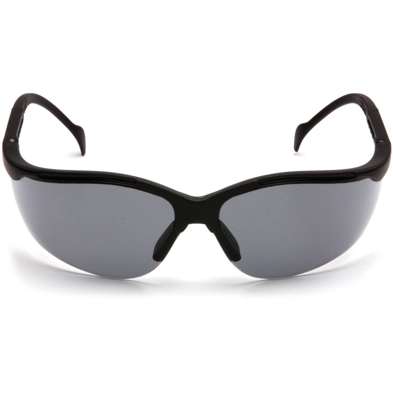 Pyramex Venture 2 Safety Glasses Black Frame Gray Lens SB1820S Front View