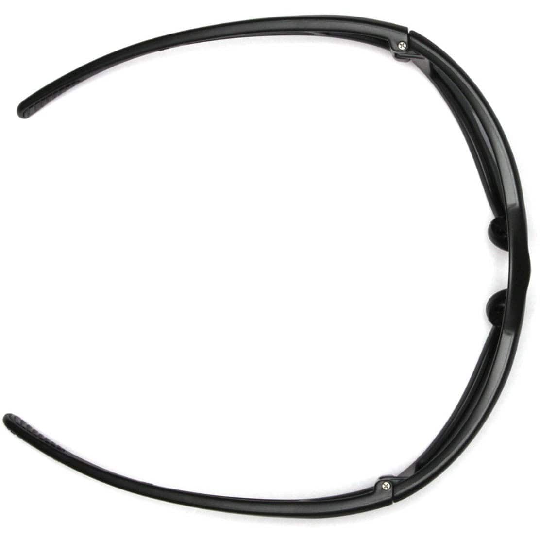 Pyramex Exeter Safety Glasses with Black Frame and Sky Red Mirror Anti-Fog Lens SB5155DT Top
