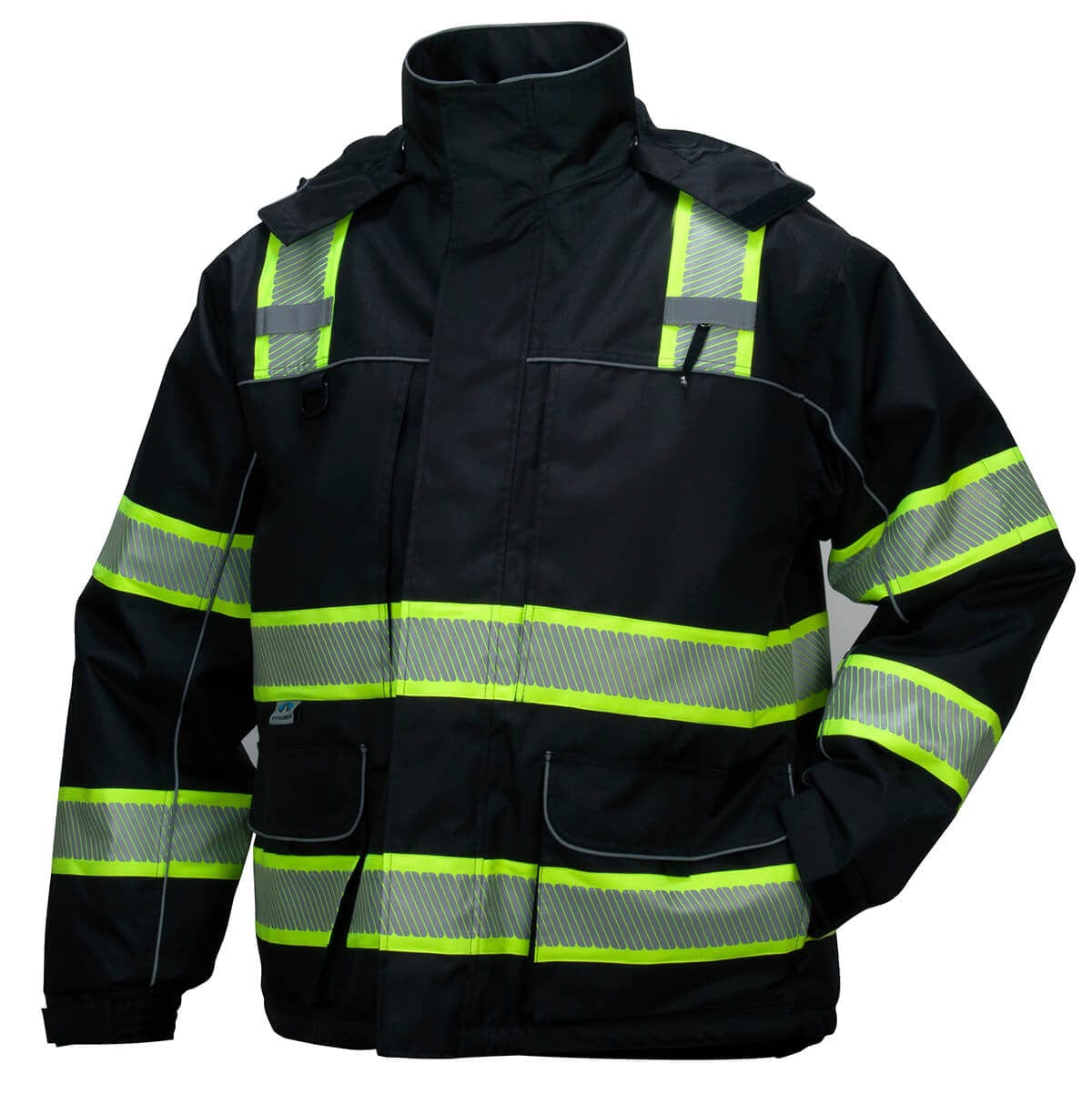 Pyramex RPB3511 Type 0 Class 1 Black Reflective Parka - Front