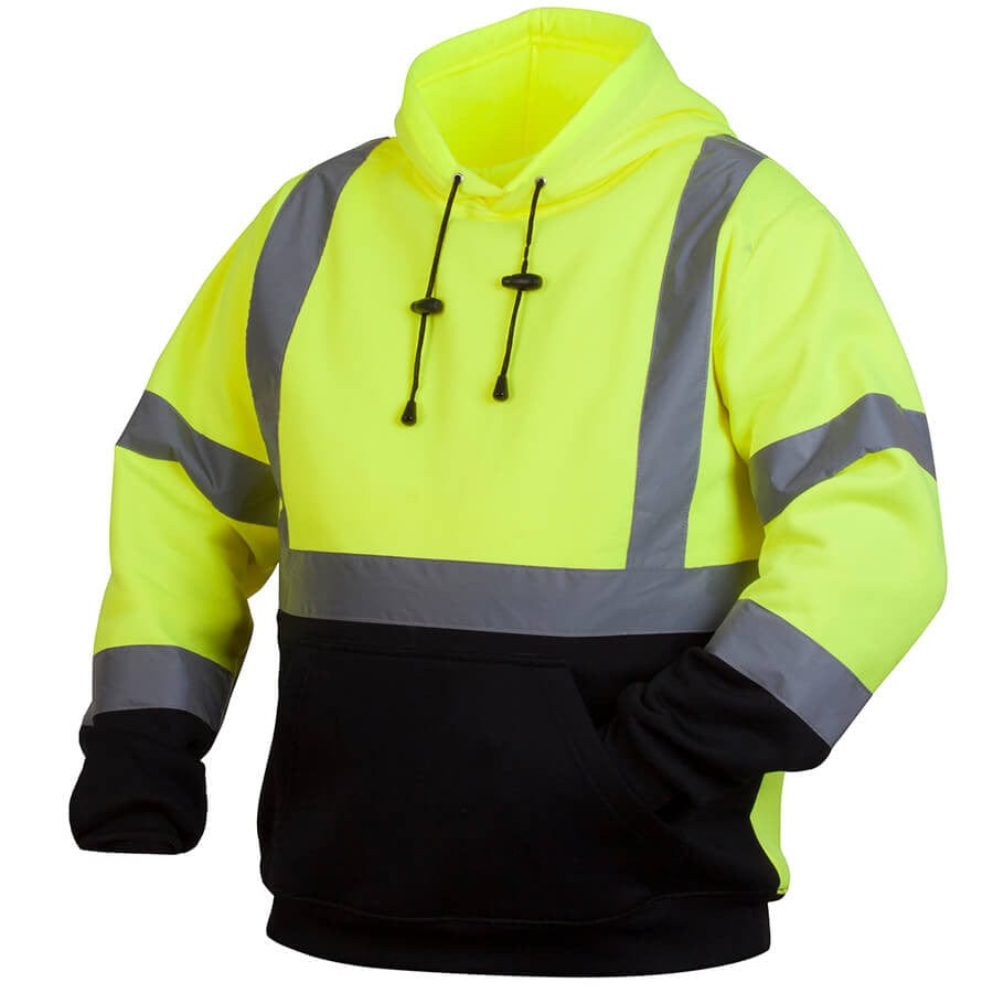 Pyramex Lumen-X RSSH32 Class 2 Hi-Viz Lime Pullover Safety Sweatshirt RSSH3210