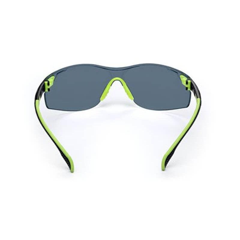 3M Solus Safety Glasses with Green Temples and Gray Anti-Fog Lens S1202SGAF - Back View