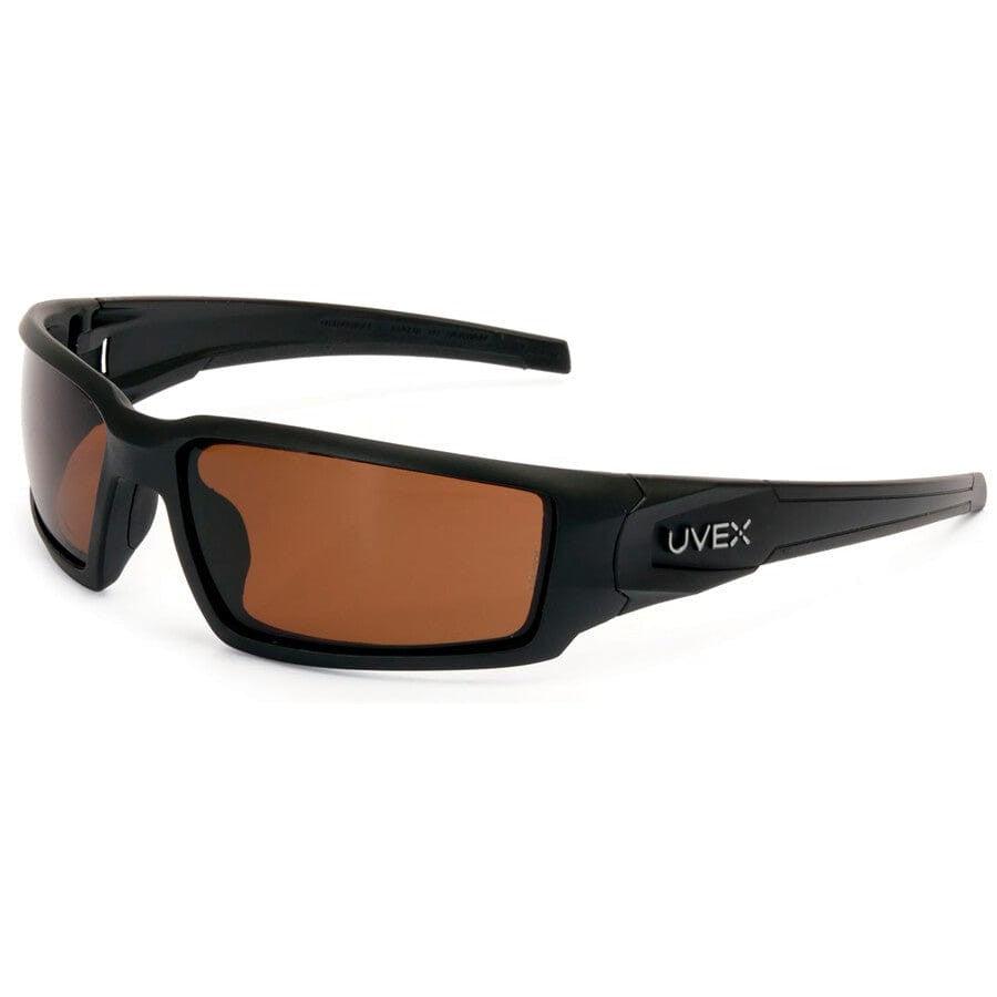 Uvex Hypershock Safety Glasses with Matte Black Frame and Espresso Polarized Lens
