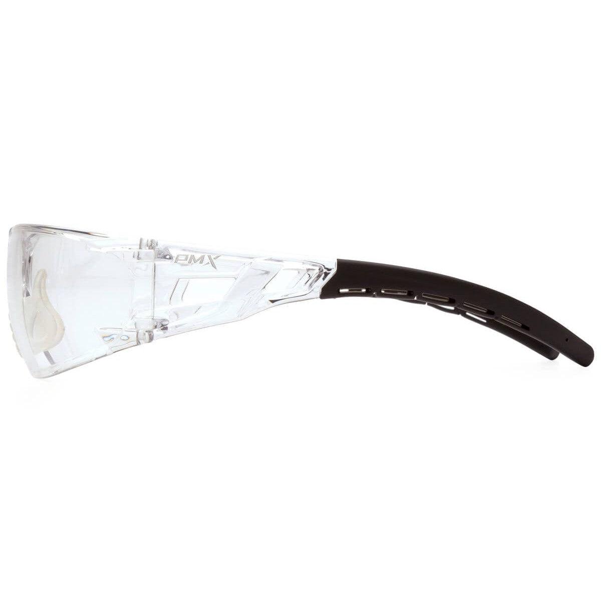 Pyramex Fyxate Safety Glasses with Clear/Black Frame and Clear Anti-Fog Lens SB10210ST - Side View
