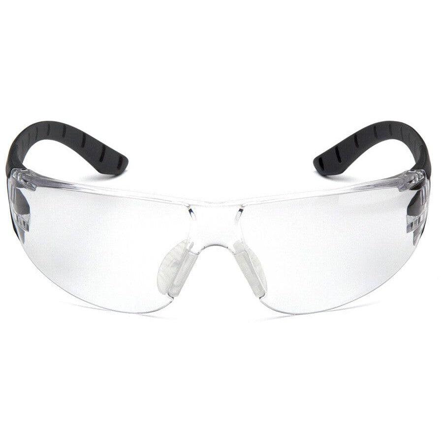 Pyramex Endeavor Plus Safety Glasses with Black/Gray Temples and Clear Lens - Front