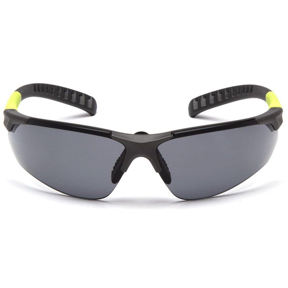 Pyramex Sitecore Safety Glasses with Gray/Lime Frame and Gray Anti-Fog Lens - Front SGL10120DTM