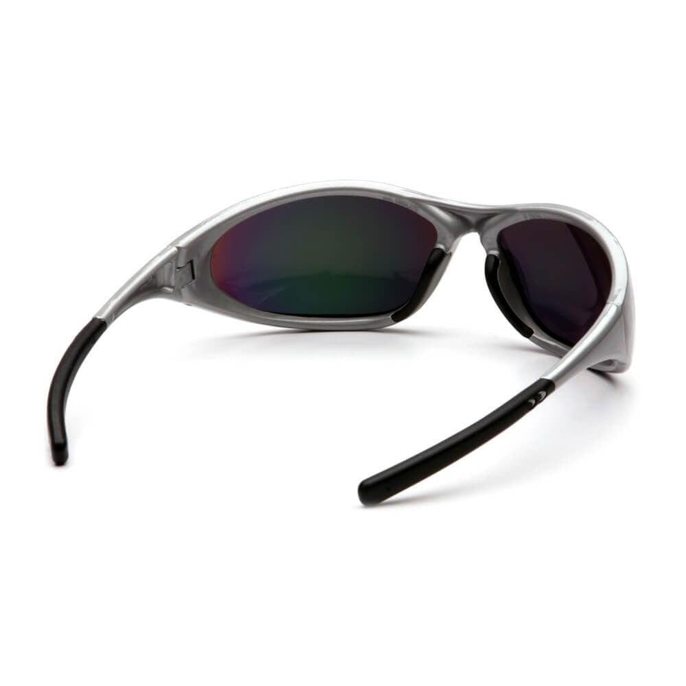 Pyramex Zone 2 Safety Glasses with Silver Frame and Ice Orange Mirror Lens - Back