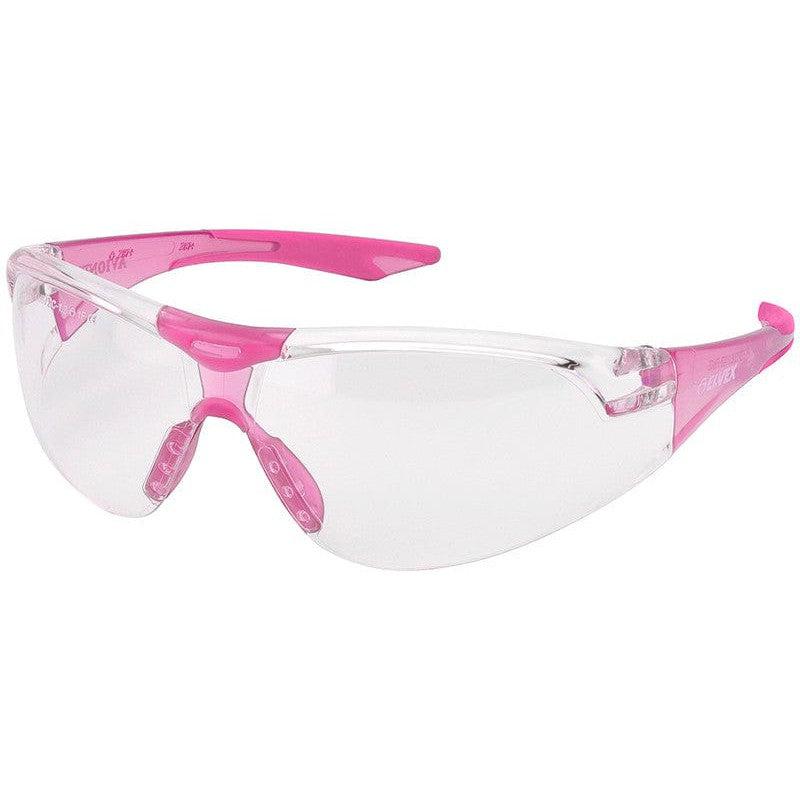 Elvex Avion SlimFit Safety Glasses with Pink Temples and Clear Lens SG-18C-SF-PNK