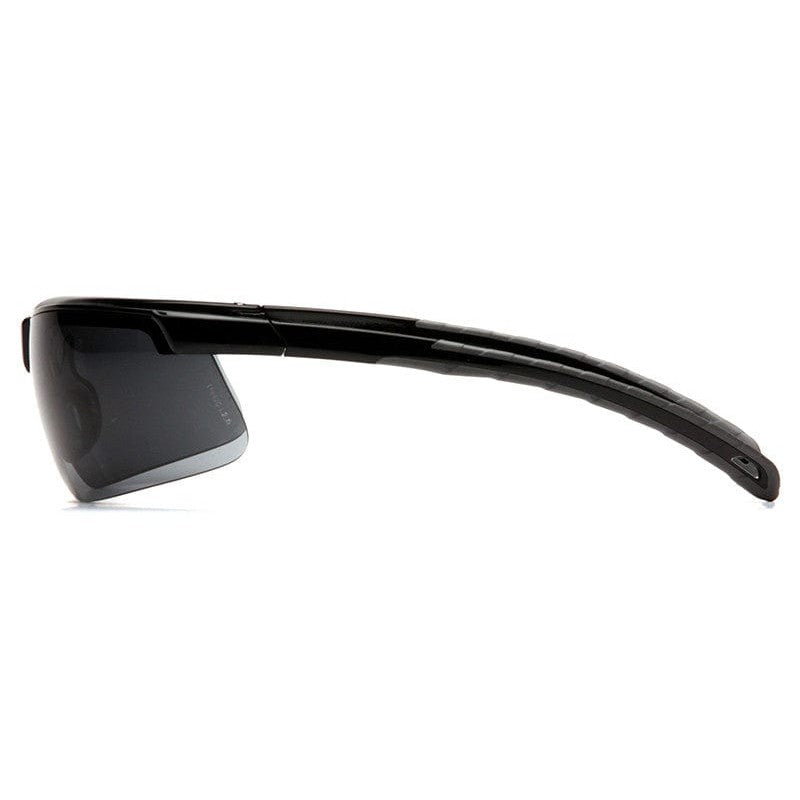 Pyramex Ever-Lite Safety Glasses with Black Frame and Gray Lenses SB8620D - Left View