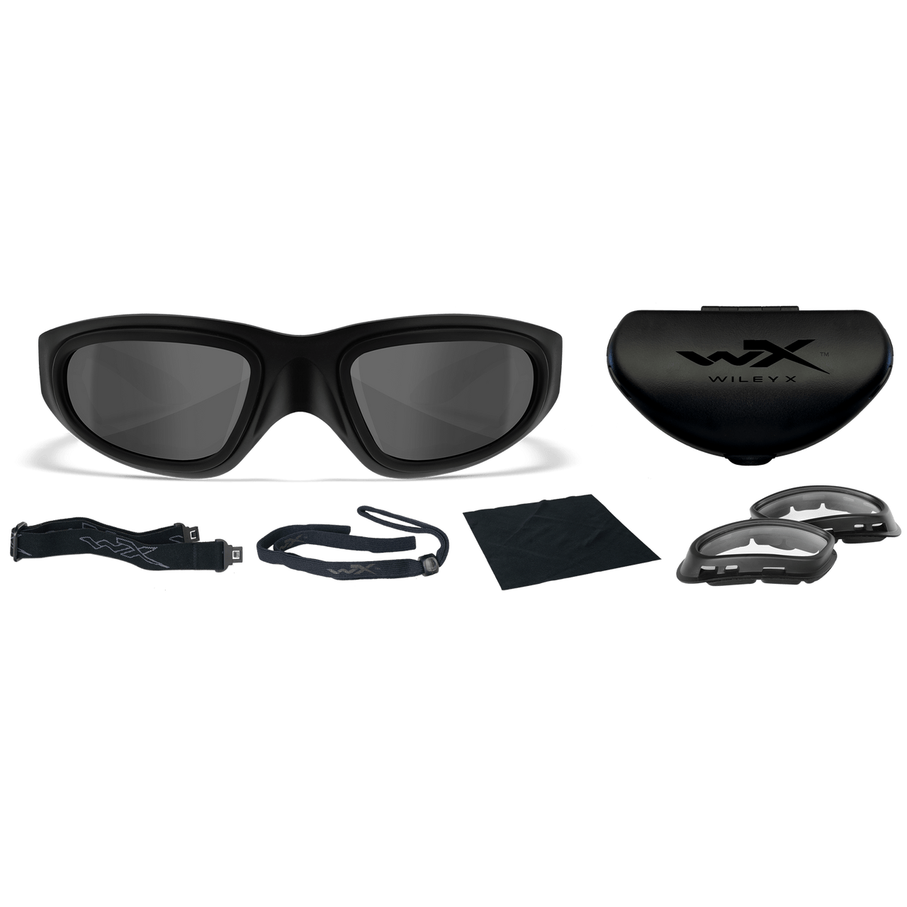 Wiley X SG-1 Ballistic Safety Glasses Matte Black Frame Anti-Fog Smoke & Clear Lenses